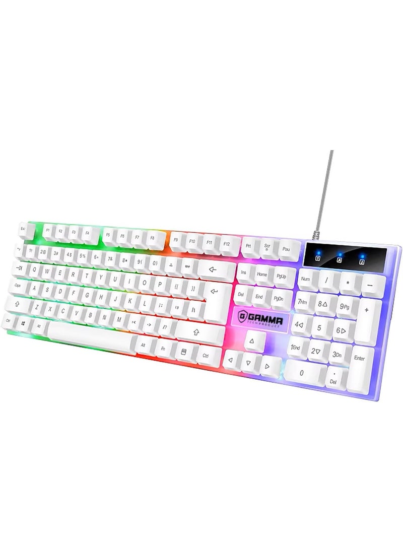 Gamma Wired Keyboard K-510 Rainbow Modern look and high performance, 104 soft keys with precise touch, Suspension Keys, long life, wide compatibility - supports Windows XP/7/8/10 and Mac systems, works with laptops and desktops.  - Image 3