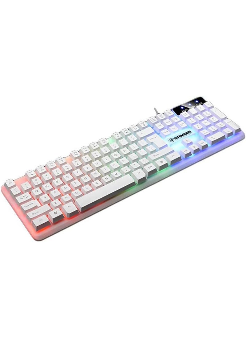 Gamma Wired Keyboard K-510 Rainbow Modern look and high performance, 104 soft keys with precise touch, Suspension Keys, long life, wide compatibility - supports Windows XP/7/8/10 and Mac systems, works with laptops and desktops.  - Image 2