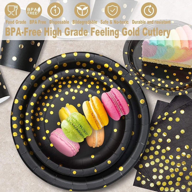 AIRE Pink Gold Paper Plates, 350PCS Disposable Dinnerware Set for 50 | Durable extra-thick paper,ideal for elegant weddings birthday graduations,leakproof heavy-duty non-bending,party supplies - Image 3