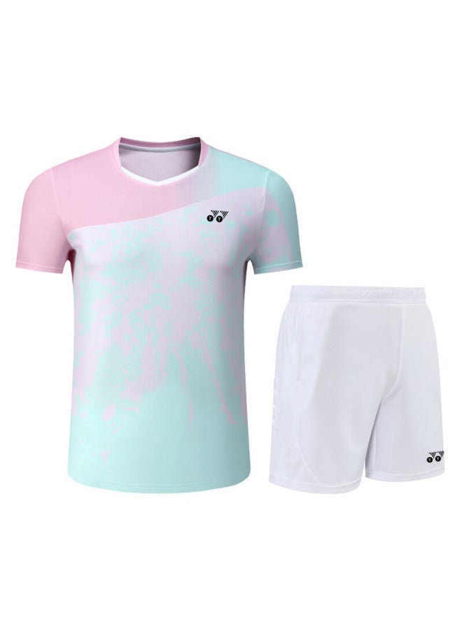 Yy Kidsren's Summer Badminton Suit Men's And Women's Table Tennis Short-sleeved Sports Breathable Training Quick-drying Customized Training