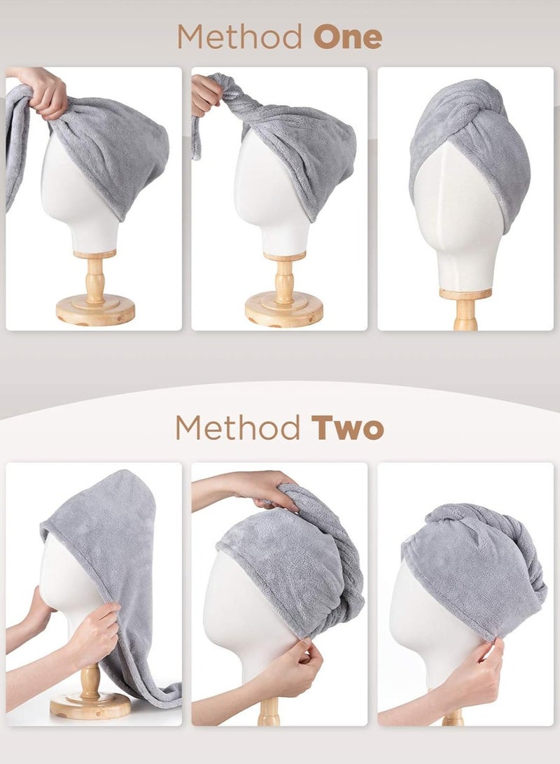 general Microfiber Hair Towel Hair Turbans for Wet Hair Drying Hair Wrap Towels for Curly Hair Women Anti Frizz - Image 3