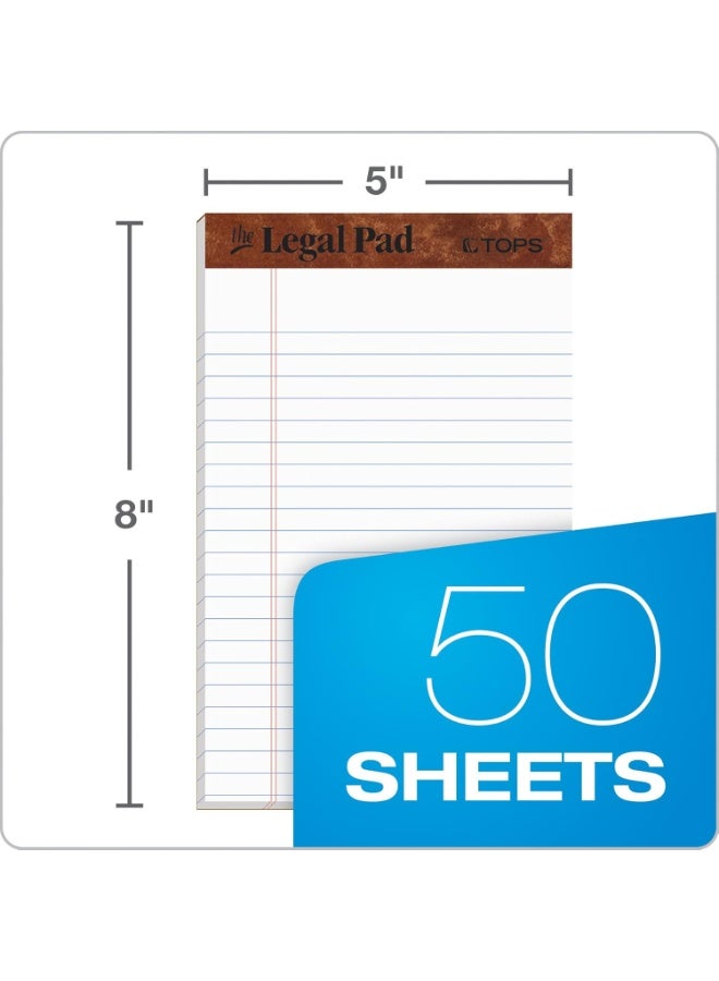 TOPS TOPS 5 x 8 Legal Pads, 12 Pack, The Legal Pad Brand, Narrow Ruled, White Paper, 50 Sheets Per Writing Pad, Made in the USA (7500) - Image 2
