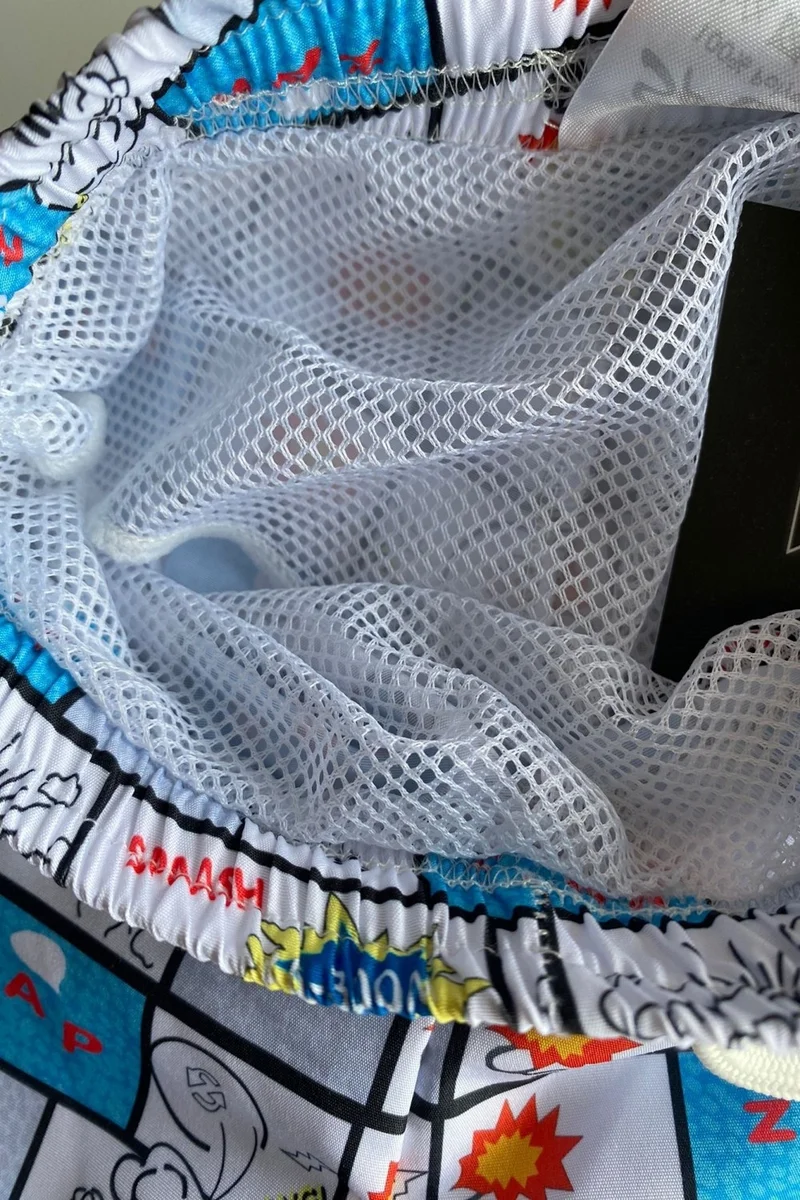 بوديوم جييم Podium Clothing New Season Kids Men's Zap Patterned Quick Drying Mesh Shorts Swimsuit