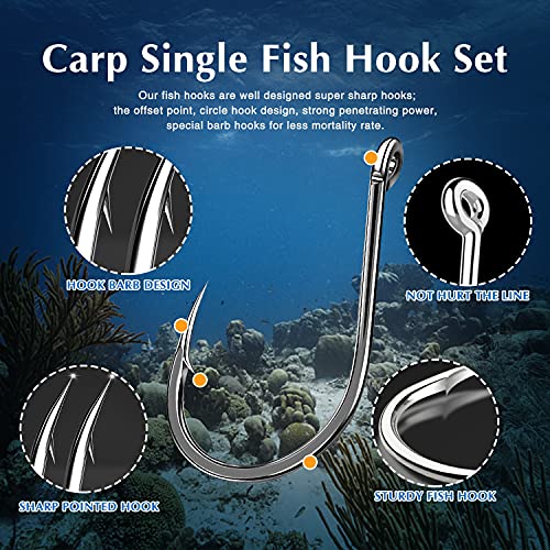 Electomania 500Pcs Fishing Hooks 3#-12# Carp Single Fish Hook Set Fly Fishing Accessories Jig Sea Hooks - Image 2