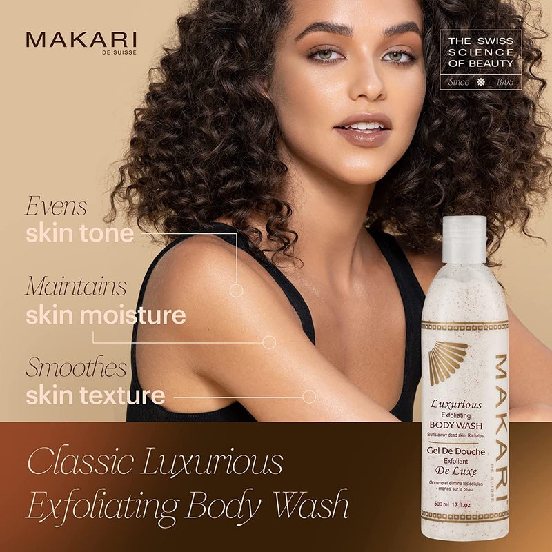 Makari Classic Luxurious Exfoliating Body Wash (500 ml) | Brightening & Exfoliating Body Cleanser | Removes Dead Skin Cells & Unclogs Pores | Recommended for All Skin Types - Image 2