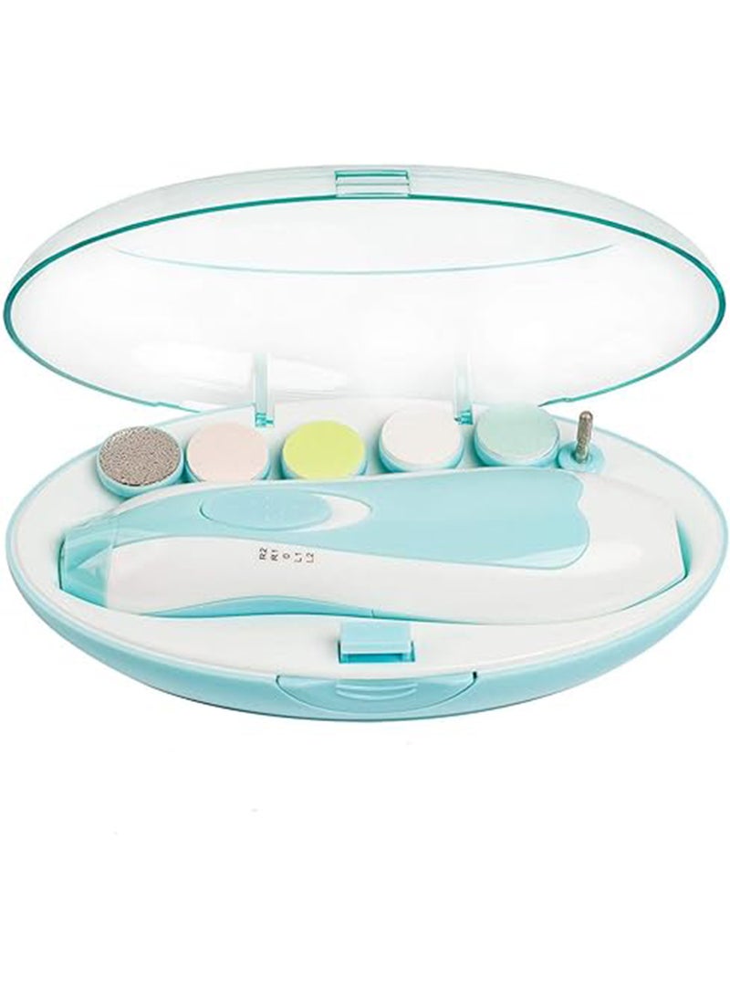 Electric Nail File Trimmer With Vibration Motor, Different Grinding And Polishing Heads For Newborn - 7 pieces, 0 Months +  - Image 3