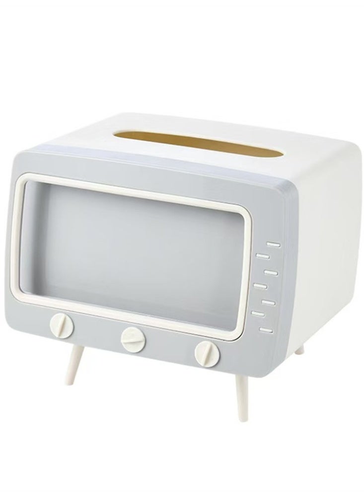 تلفزيون شكل صندوق الأنسجة منظم تخزين متعدد الوظائف لغرفة المعيشة حمام سطح المكتب النموذج الشمالي حامل الهاتف موزع - Image 2