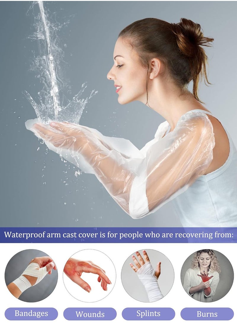 GoodTool - 50 Pack Disposable Waterproof Long Arm Glove with Elastic Cuff Household Cleaning Gloves Thick for Kitchen Dishwashing Food Handling Vegetable Washing Gloves - Image 1