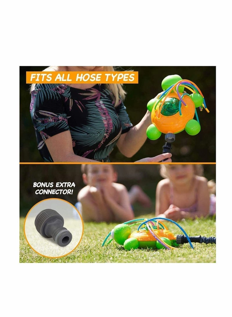 Y&D Outdoor Water Spray Sprinkler for Kids and Toddlers- Backyard Spinning Turtle Toy w/Wiggle Tubes- Splashing Fun Summer Days- Sprays...  - Image 5