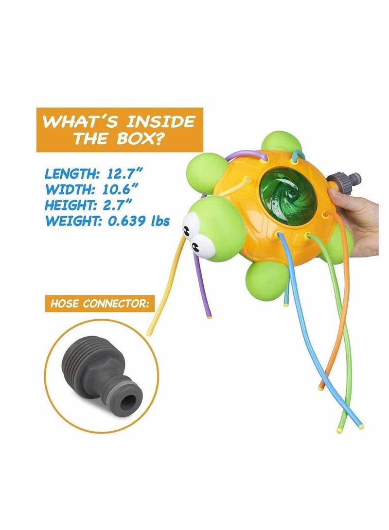 Y&D Outdoor Water Spray Sprinkler for Kids and Toddlers- Backyard Spinning Turtle Toy w/Wiggle Tubes- Splashing Fun Summer Days- Sprays...  - Image 2