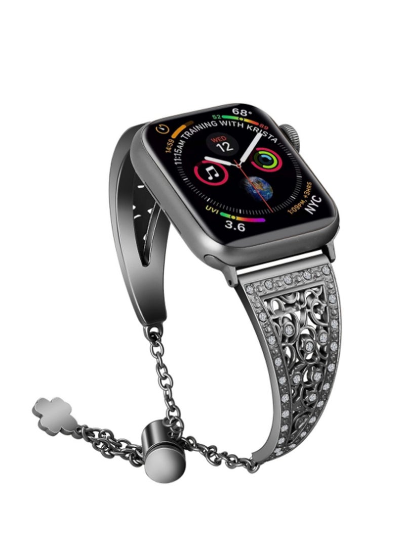Black 38/40/41mm Universal Compatible With Apple Watch, Suitable For Both Men And Women, Silicone Watch Strap Wristband Compatible With Iwatch Series 1~7/Iwatch Se - Image 1