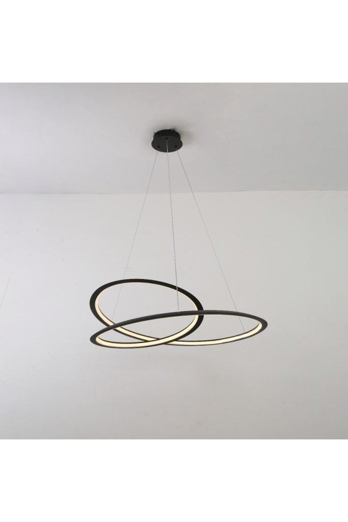 NERFA 💡 Modern Black Frame LED Chandelier – 3-Color Adjustable Lighting - Image 3