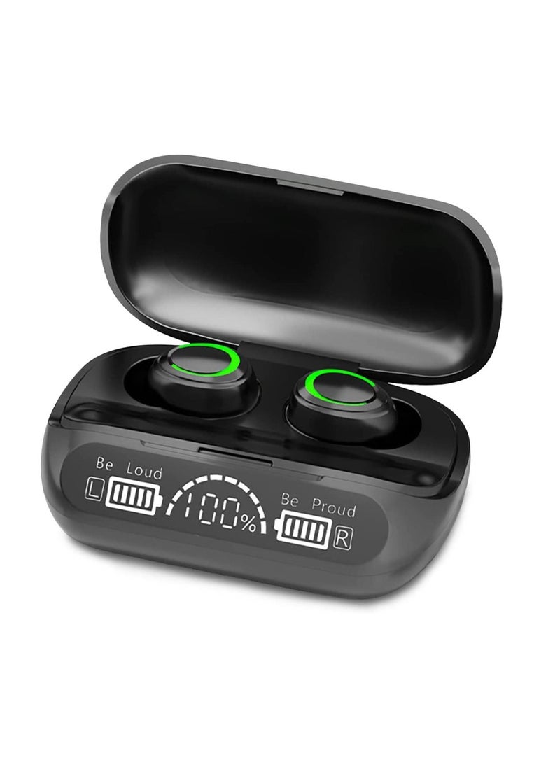 URSMART Wireless Earbuds Bluetooth 5.2 Earphones with Mic in-Ear Headphones IP5 Waterproof Stereo Sound LCD Display for Sports Running Working  - Image 1