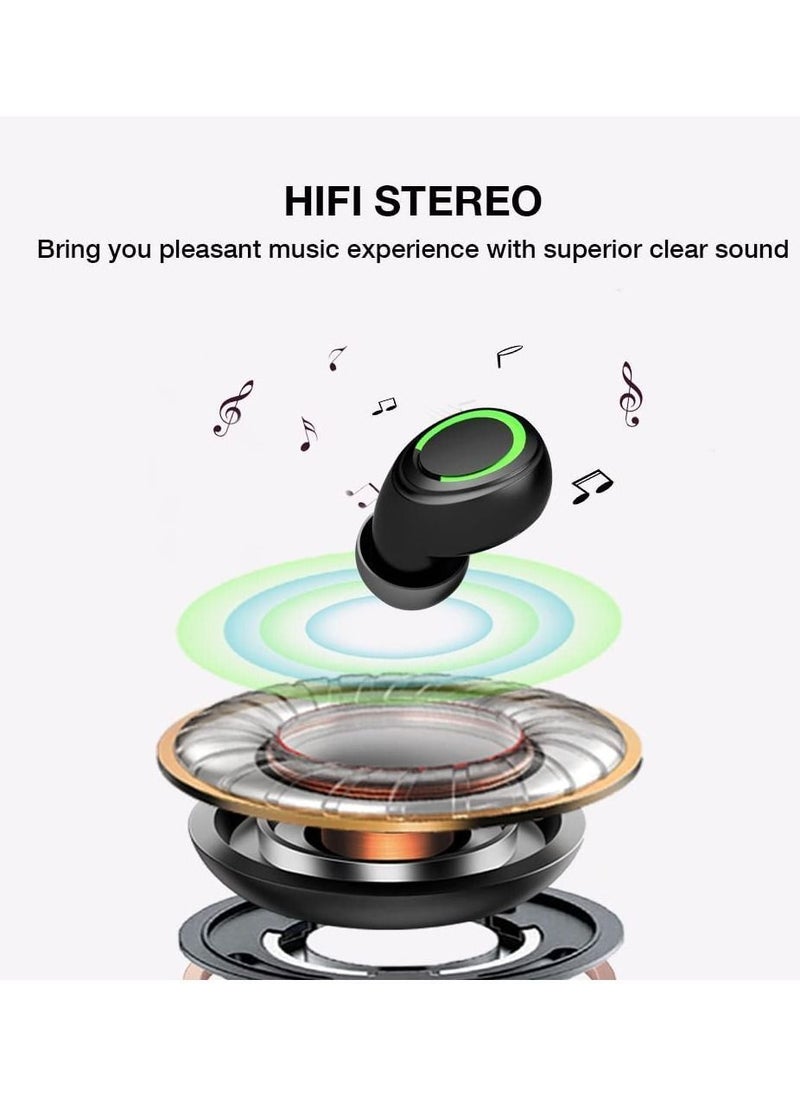 URSMART Wireless Earbuds Bluetooth 5.2 Earphones with Mic in-Ear Headphones IP5 Waterproof Stereo Sound LCD Display for Sports Running Working  - Image 4