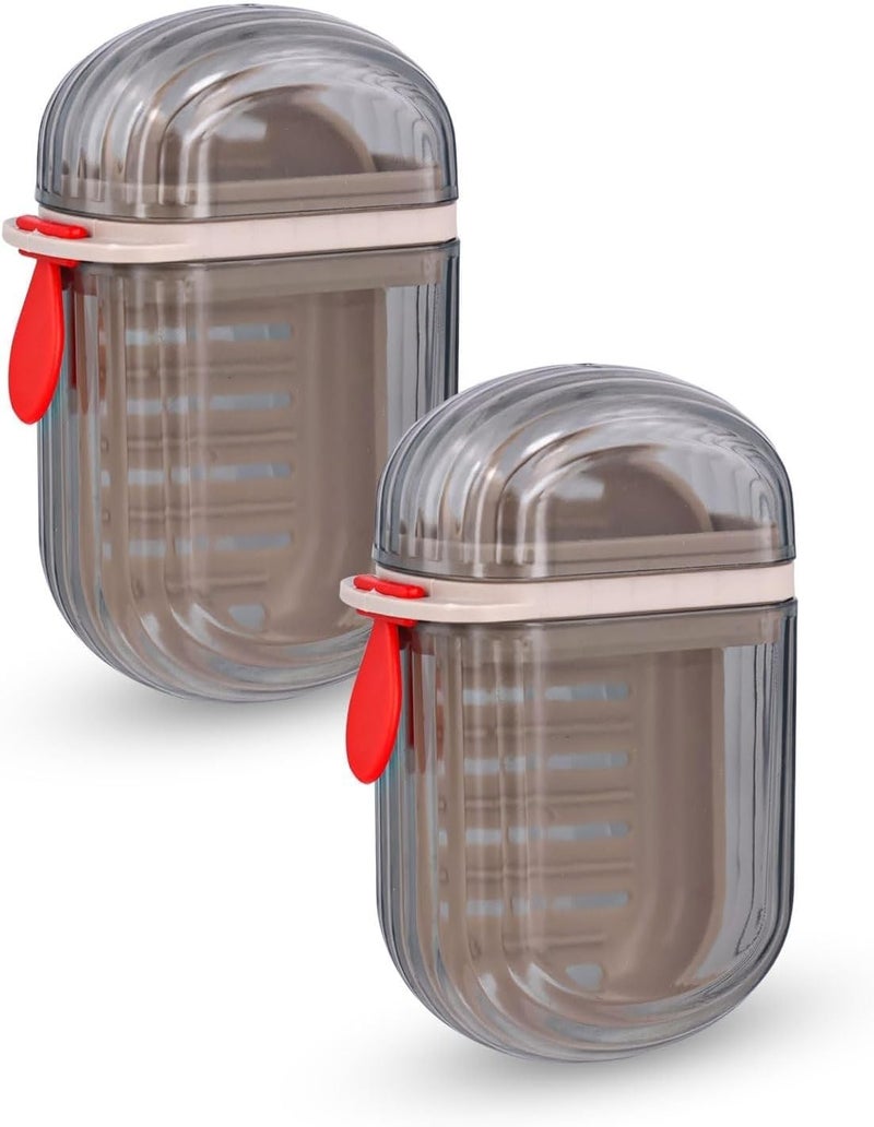 Qshare Travel Soap Box - Plastic Transparent Waterproof Portable Soap Dish Box for Travel, Camping & Outdoor, Leakproof Soap Box Case with Lid Draining Soap Dish Container(2 Pcs) (Pack of 2, Medium) - Image 1