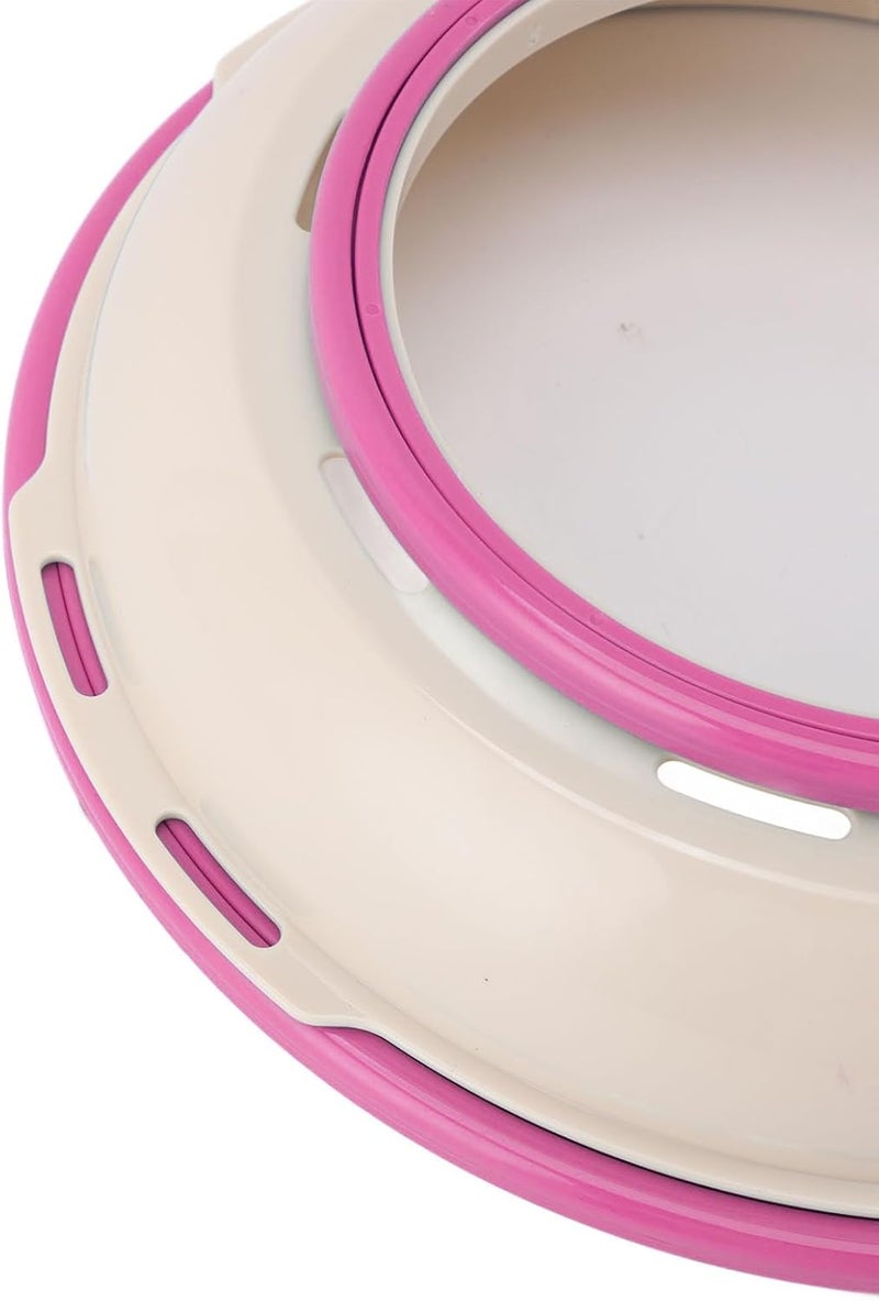 Double Sided Embroidery Hoop Stand, Punch Needle Stand Hoop Frame, 16.5cm and 25cm Round Embroidery Hoop for Cross Stitch Quilting, Secure Clamp Design with Sturdy Plastic Construc (Rose Red) - Image 3