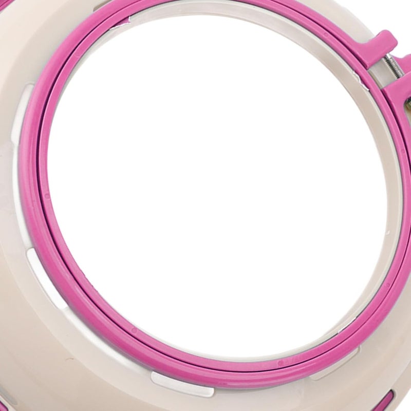 Double Sided Embroidery Hoop Stand, Punch Needle Stand Hoop Frame, 16.5cm and 25cm Round Embroidery Hoop for Cross Stitch Quilting, Secure Clamp Design with Sturdy Plastic Construc (Rose Red) - Image 4