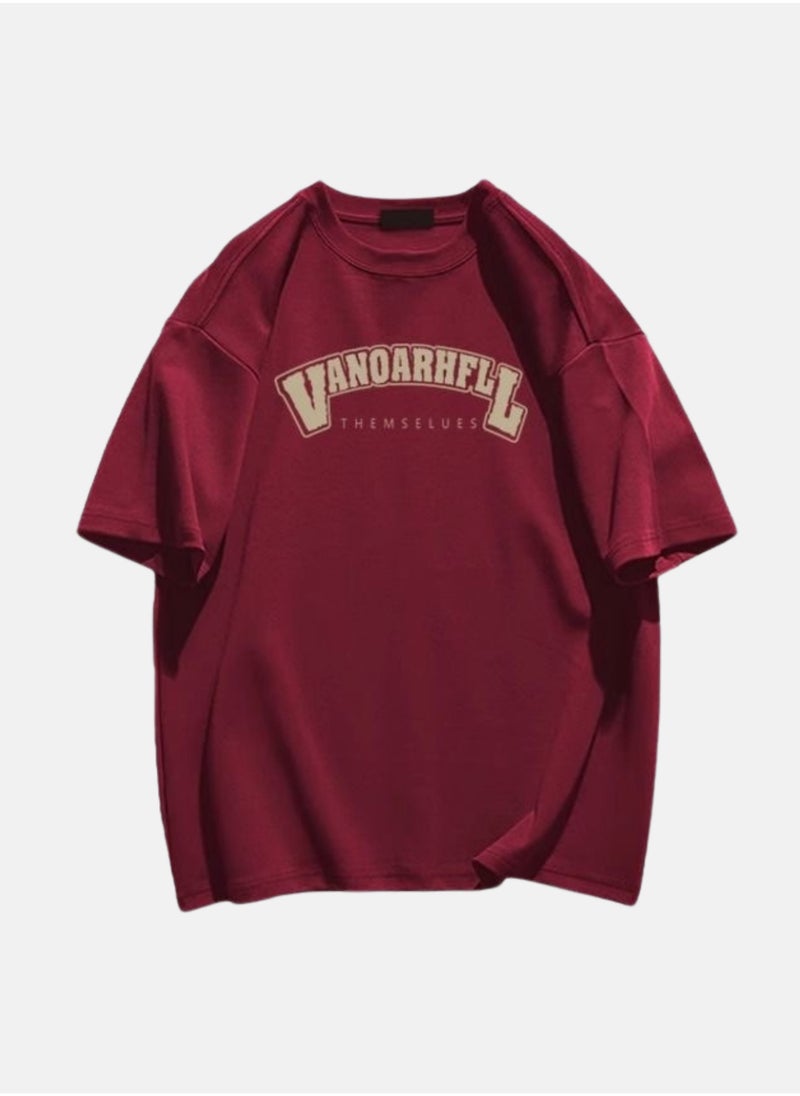 Thirty-One - VANOARHFL Printed Dark Red Unisex Oversized T-shirt - Image 1