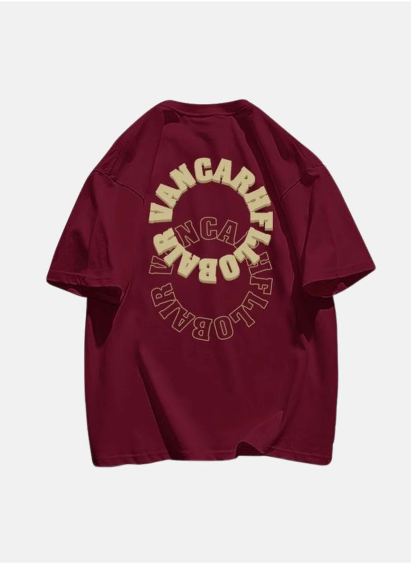 Thirty-One - VANOARHFL Printed Dark Red Unisex Oversized T-shirt - Image 1
