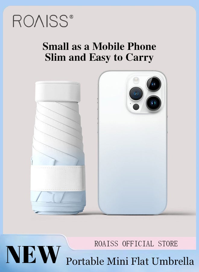 roaiss Ultra-Light Mini Black Vinyl Sun Umbrella with Water Repellent Coating and Uv Blocking Coating 6 Rib Reinforced Umbrella Frame with Gradient Color Canopy Suitable for Rain and Shine - Image 1