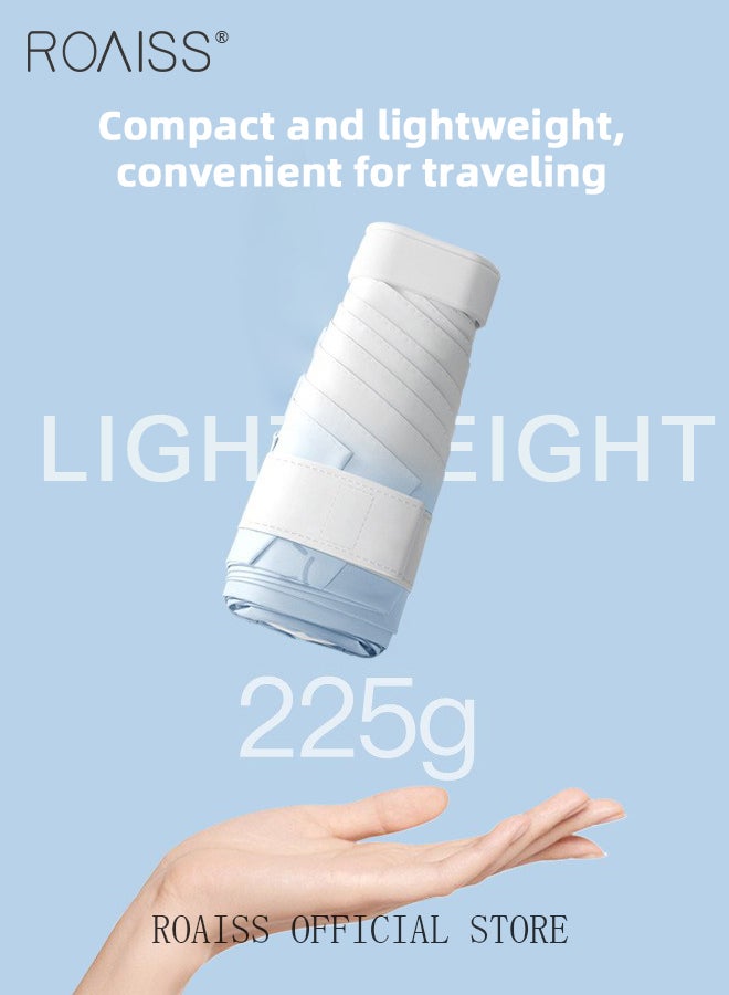 roaiss Ultra-Light Mini Black Vinyl Sun Umbrella with Water Repellent Coating and Uv Blocking Coating 6 Rib Reinforced Umbrella Frame with Gradient Color Canopy Suitable for Rain and Shine - Image 4