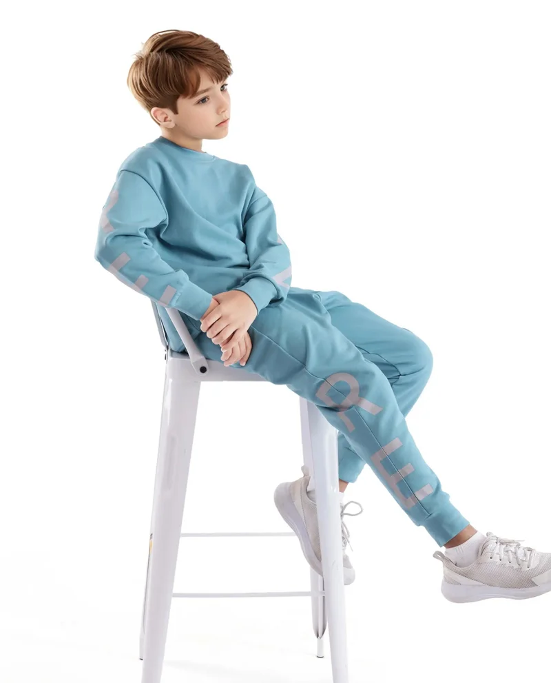 رير ونز Rare Ones Kids Joen Blue Cotton Poly Full Sleeve Plastisol Print Sweatshirt