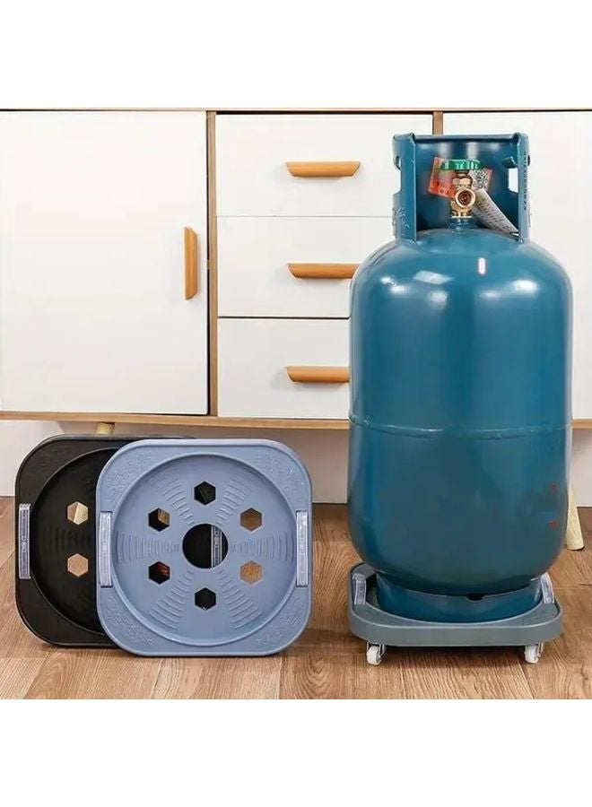 Black Heavy Duty Mobile Base With 4 Wheels For Water Gas Cylinders Kitchen Home Office - Image 3