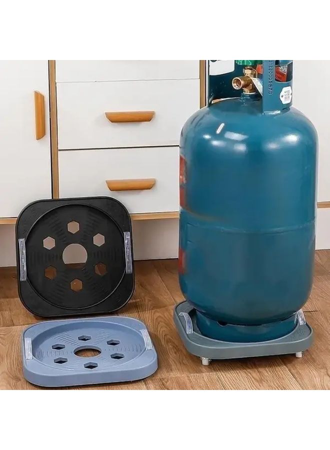 Black Heavy Duty Mobile Base With 4 Wheels For Water Gas Cylinders Kitchen Home Office - Image 2