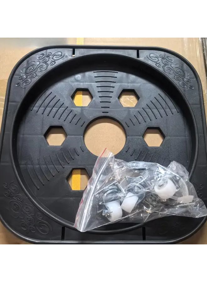 Black Heavy Duty Mobile Base With 4 Wheels For Water Gas Cylinders Kitchen Home Office - Image 1