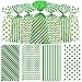 Whaline 160Pcs Green Cellophane Treat Bag St Patricks Day Goodie Bags Clear Green and White Stripe Wave Dot Candy Plastic Goody Bag with Twist Tie for St Patricks Party Supplies - Image 1