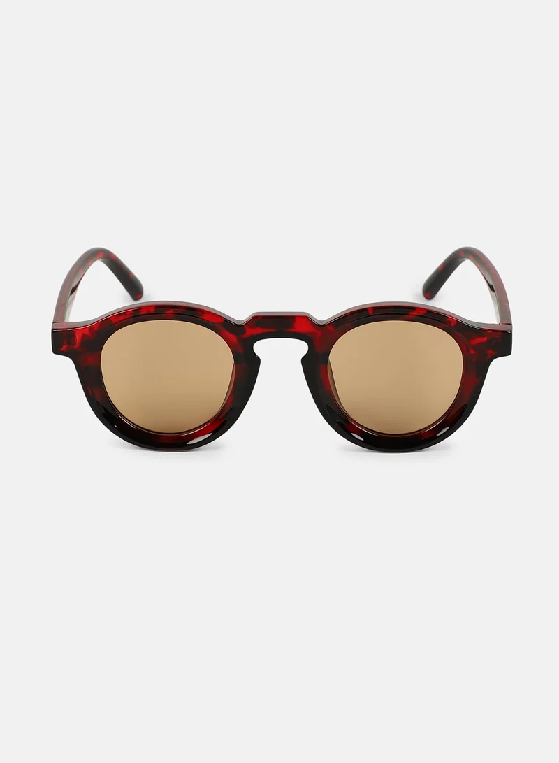 صوص هاوت نظارة شمسية بإطار دائري كامل الحواف مع حماية من الأشعة الشمسية للنساء