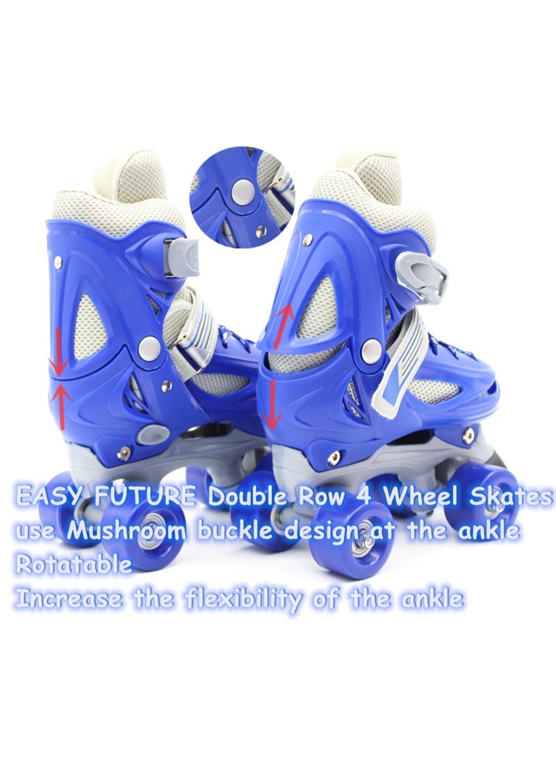 EASY FUTURE Roller Skates for Boys Girls Adjustable Size Double Row 4 Wheel Skates for Indoor Outdoor Kids Including Protective Gear 3 Colors 4 Sizes to Choose NO.1302P - Image 5
