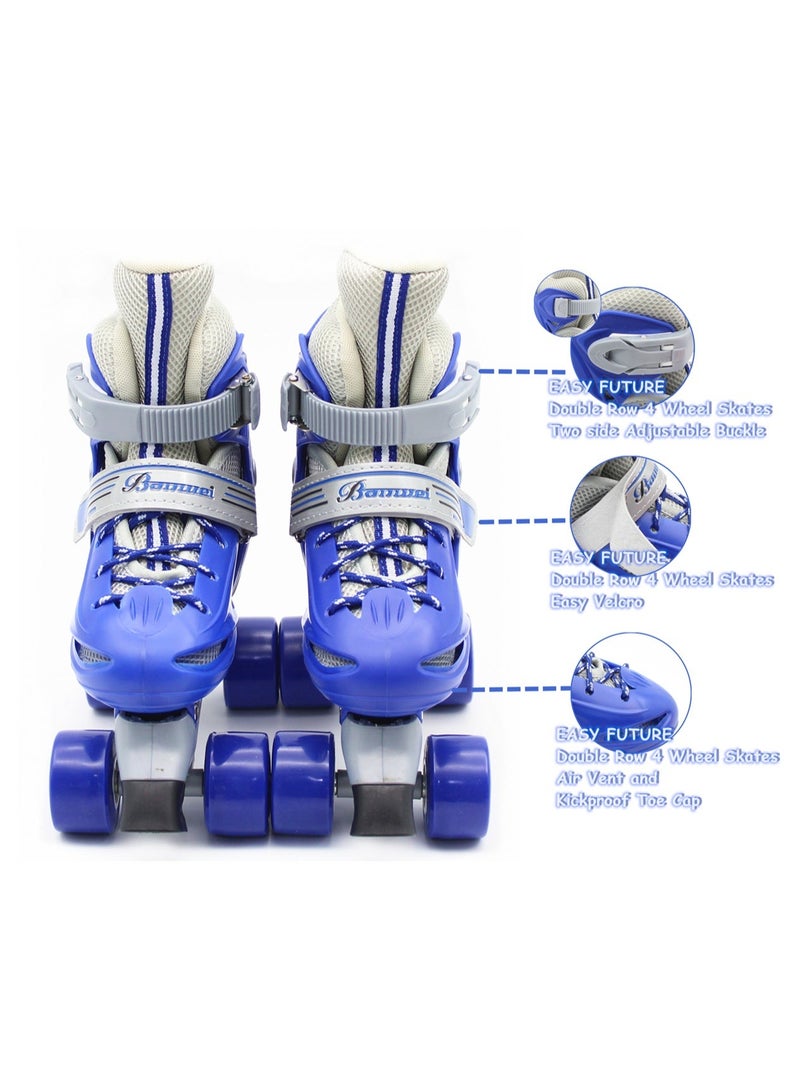 EASY FUTURE Roller Skates for Boys Girls Adjustable Size Double Row 4 Wheel Skates for Indoor Outdoor Kids Including Protective Gear 3 Colors 4 Sizes to Choose NO.1302P - Image 4