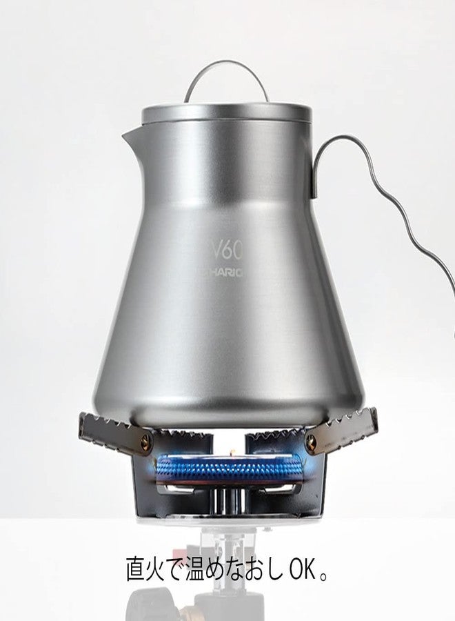 هاريو إبريق قهوة معدني خارجي هاريو V60، سعة 500 مل، فضي اللون - Image 2