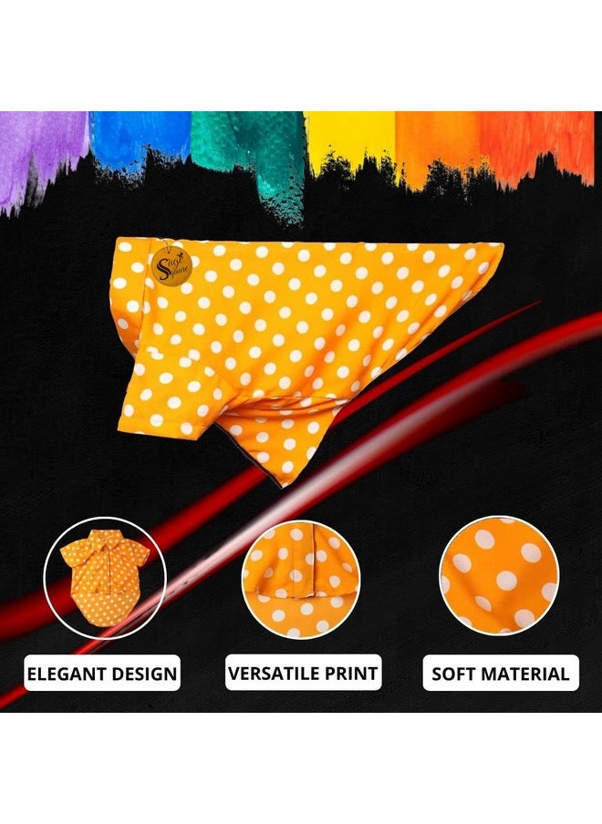 Sage Square Funky Soft Material Dog Shirt | Cool/Funky Print Pet | Soft Light Weight | Comfortable & Breathable Dog Clothing | Trendy Vest Outfit (Large - 22 Inch) (Polka Orange)  - Image 3