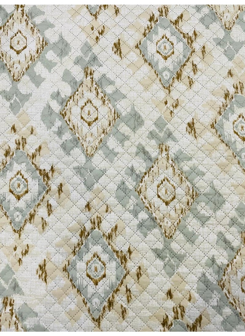 KitchDeco Kitch Deco 100 Glace Cotton Luxury 1 Reversible Double Bed Quilted Contrast Bedcover with Quilted 2 Pillow Covers Design  - Image 2