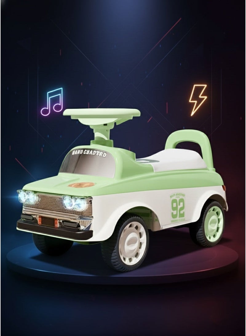 MG Kids Ride-On Toddler toy Car With  Music &  Lights, High Backrest 1-4 Years - Green - Image 1