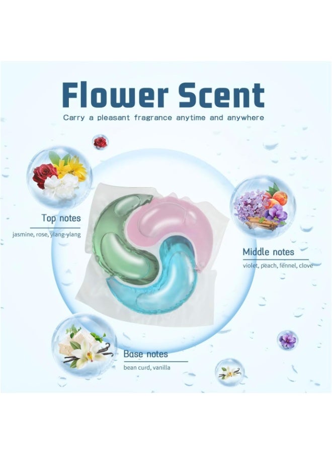 IKEDA 3-in-1 Laundry Detergent Capsules Flower Scent – 30 Pods | Detergent, Softener & Fragrance | Anti-Bacteria & Mites - Image 2