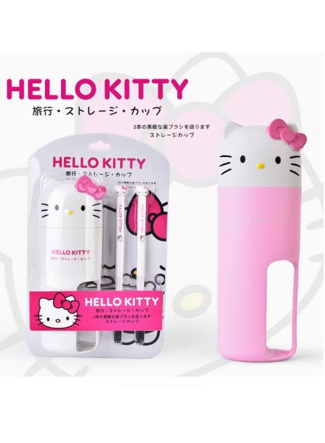 Hello Kitty Sanrio Hello Kitty Travel Toothbrush Set – Cute & Portable Dental Kit - Image 1