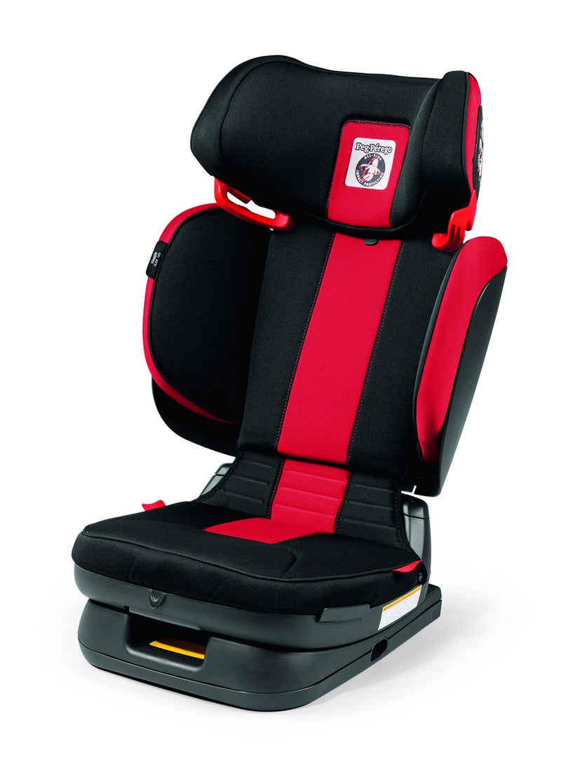 Peg Perego Peg Perego Viaggio Flex 120 Booster 4D Total Adjust for Safety Comfort No Armrests Compact Fold for Travel 40120 lbs Made in Italy Monza Black Red