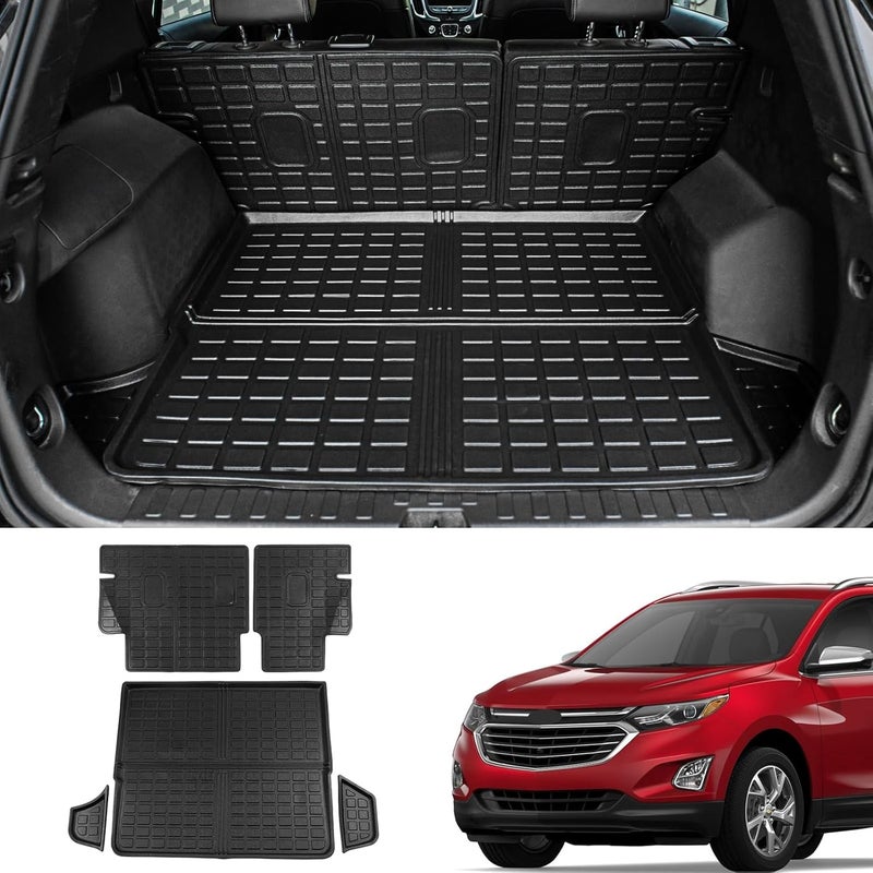 Bomely Cargo Mat for 2018-2024 Chevrolet Equinox & GMC Terrain - TPE All Weather Trunk Mat and Back Seat Cover Protector - Image 1