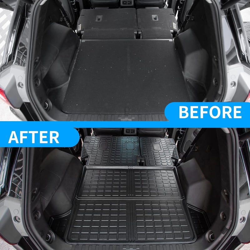 Bomely Cargo Mat for 2018-2024 Chevrolet Equinox & GMC Terrain - TPE All Weather Trunk Mat and Back Seat Cover Protector - Image 2