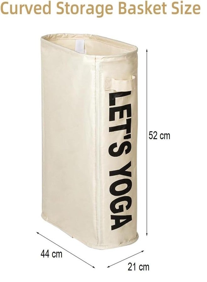 PLUMAZE Yoga Mat Storage Rack,Workout Equipment Organization Slim Belt Pulley Laundry Basket With Handle 50L Dirty Clothes Storage Bin,Yoga Mats and Cloth Storage Organiser For Bedroom,Gym,Multi-Use - Image 2