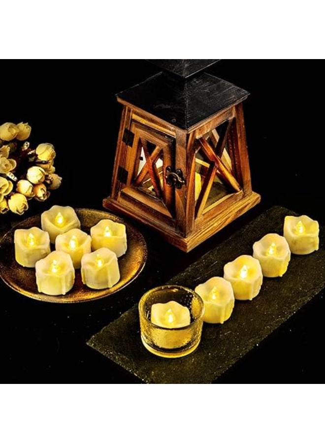 مجموعة من 12 شمعة شاي LED بدون لهب مع مؤقت تعمل بالبطارية - Image 3