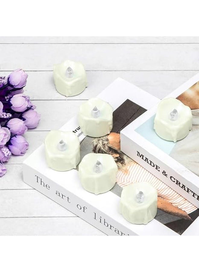 مجموعة من 12 شمعة شاي LED بدون لهب مع مؤقت تعمل بالبطارية - Image 4