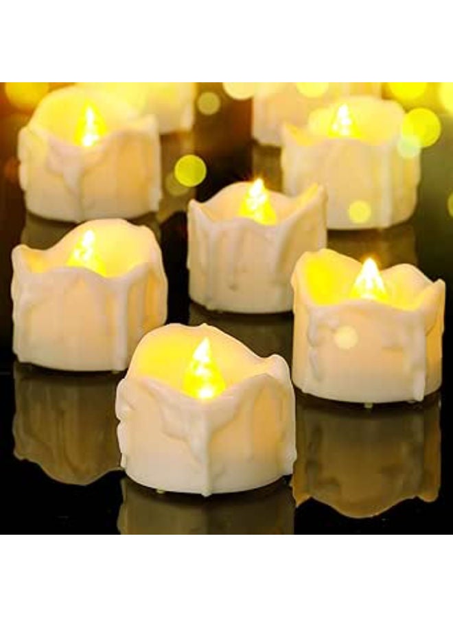 مجموعة من 12 شمعة شاي LED بدون لهب مع مؤقت تعمل بالبطارية - Image 1
