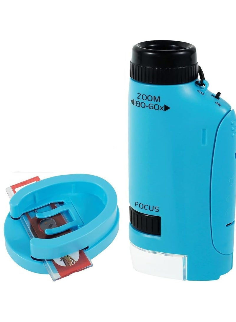Portable Microscope for Kids, Handheld Miniscope for Kids, Mini Labsters Portable Microscope for Kids Ages 8-12, Pocket Microscope 60x-180x, for STEM Educational Toy, Scientific Experiment - Image 1