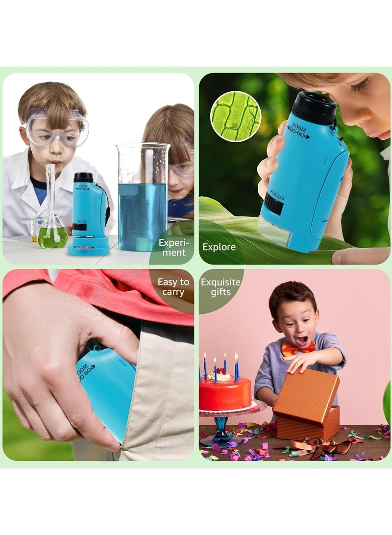 Portable Microscope for Kids, Handheld Miniscope for Kids, Mini Labsters Portable Microscope for Kids Ages 8-12, Pocket Microscope 60x-180x, for STEM Educational Toy, Scientific Experiment - Image 5