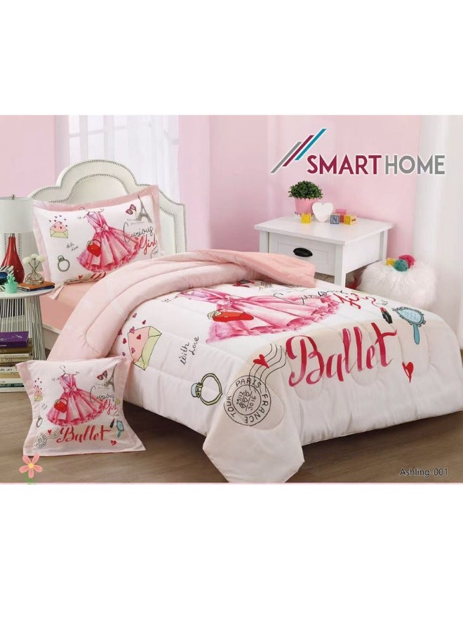 4 Piece Reversible Plush Medium Quilted Kids Comforter Set Fitted Sheet 130X170cm Fits Single Bed for Boys and Girls Made of 100% Microfiber - pzsku/Z50474BD570045DA1658CZ/45/_/1733834919/867c95f6-a4d9-4e60-b0da-785361fdbae9