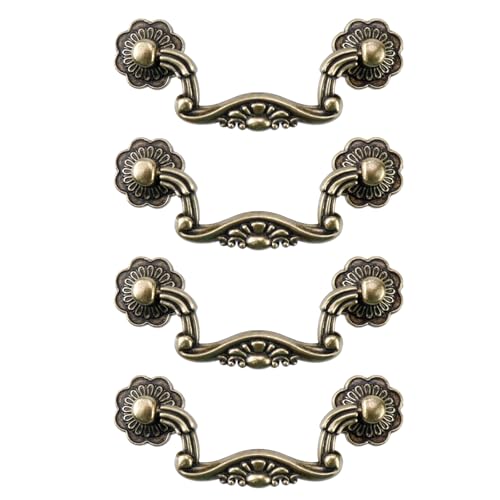Mcredy Cabinet Handle 15 Pcs Zinc Alloy Retor Bronze Drawer Dresser Pulls Handle for Kitchen Closet Drawers 3 Mounting Hole Distance - Image 1
